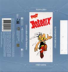 Schokoladenverpackung von Frey mit Asterix-Motiv
